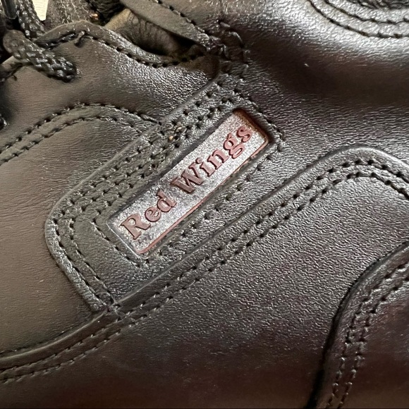 Red Wing Shoes Mens 9.5 3E Black Steel Toe Boots - Picture 6 of 12